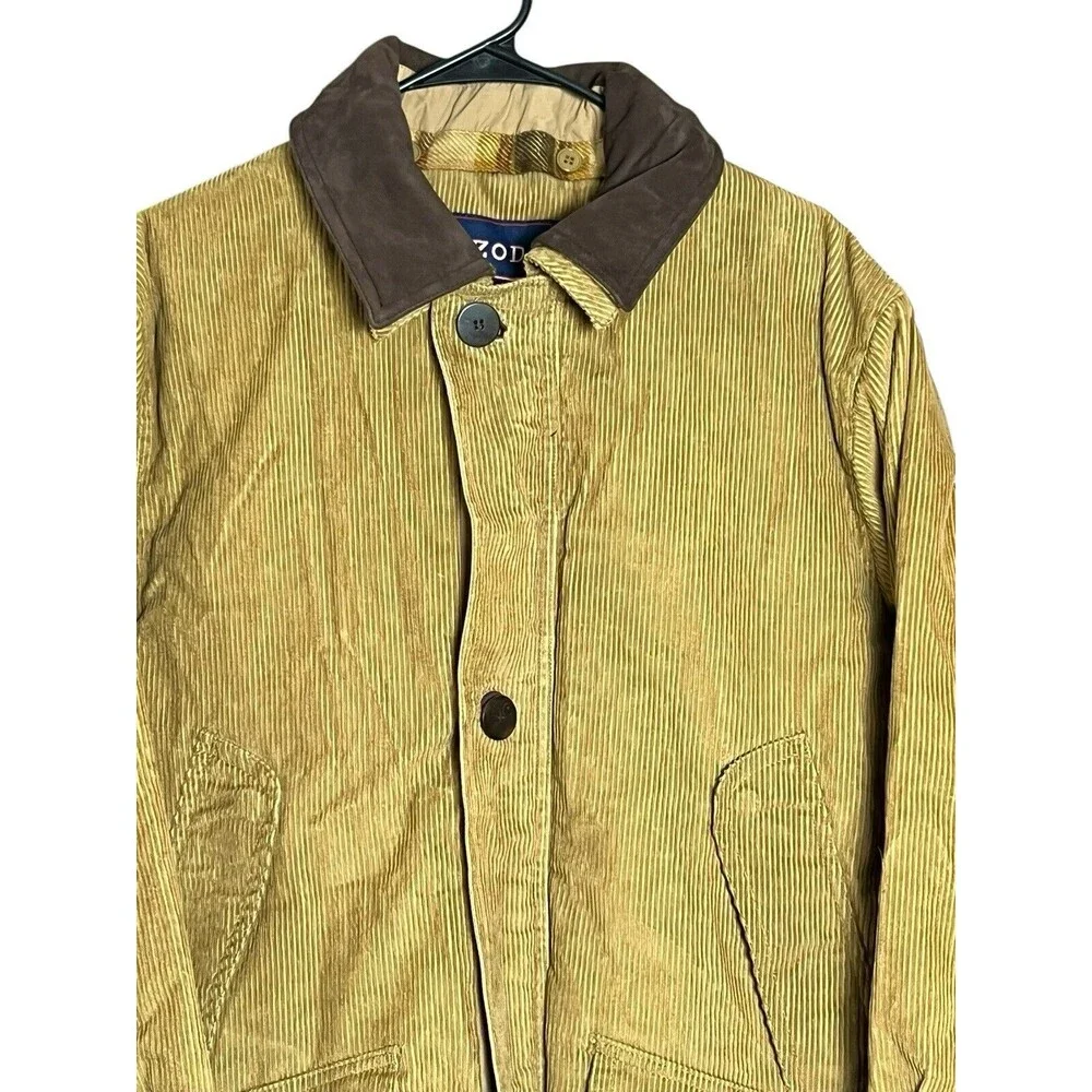 Vintage Corduroy Chore Barn Jacket‎ Mens Plaid Lined Heavyweight Denim Med IZOD